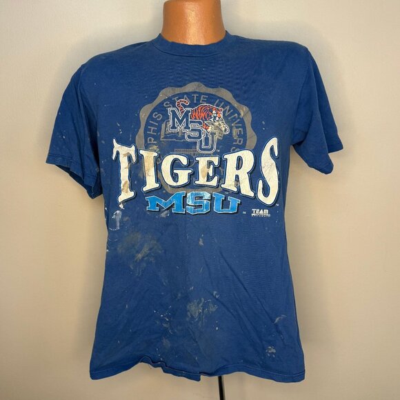 Vintage 1990s Memphis State University T-Shirt, MSU Tigers, Team Edition Size M - Picture 1 of 5